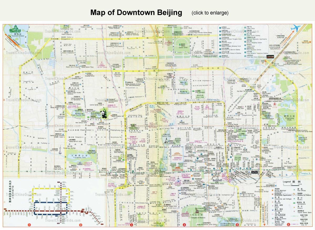 die Innenstadt von Peking Karte