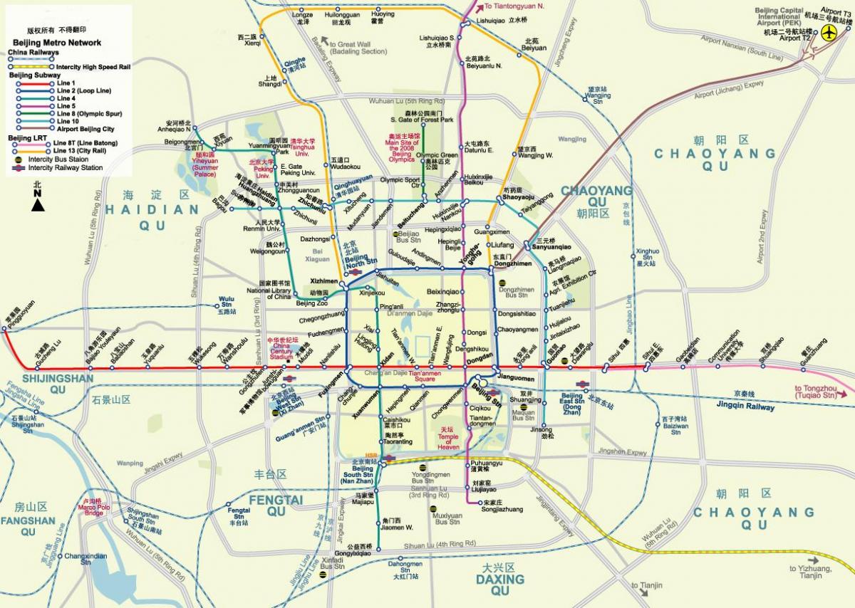 Peking U-Bahn-Karte