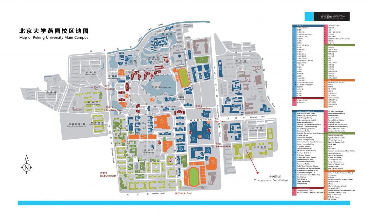 Die Peking-Universität campus-Karte
