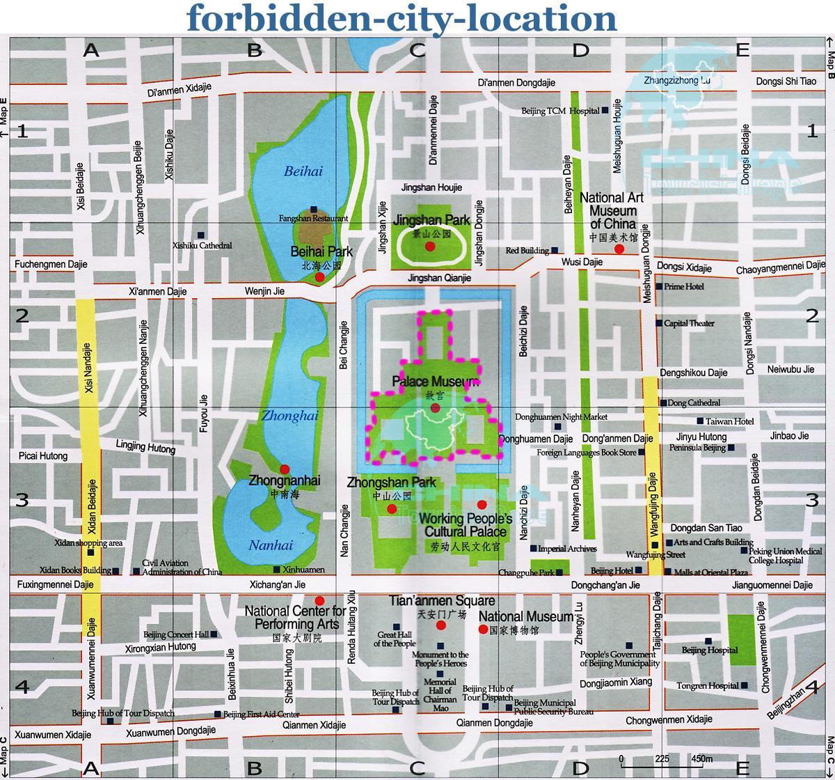 Karte der Verbotenen Stadt anzeigen detaillierte
