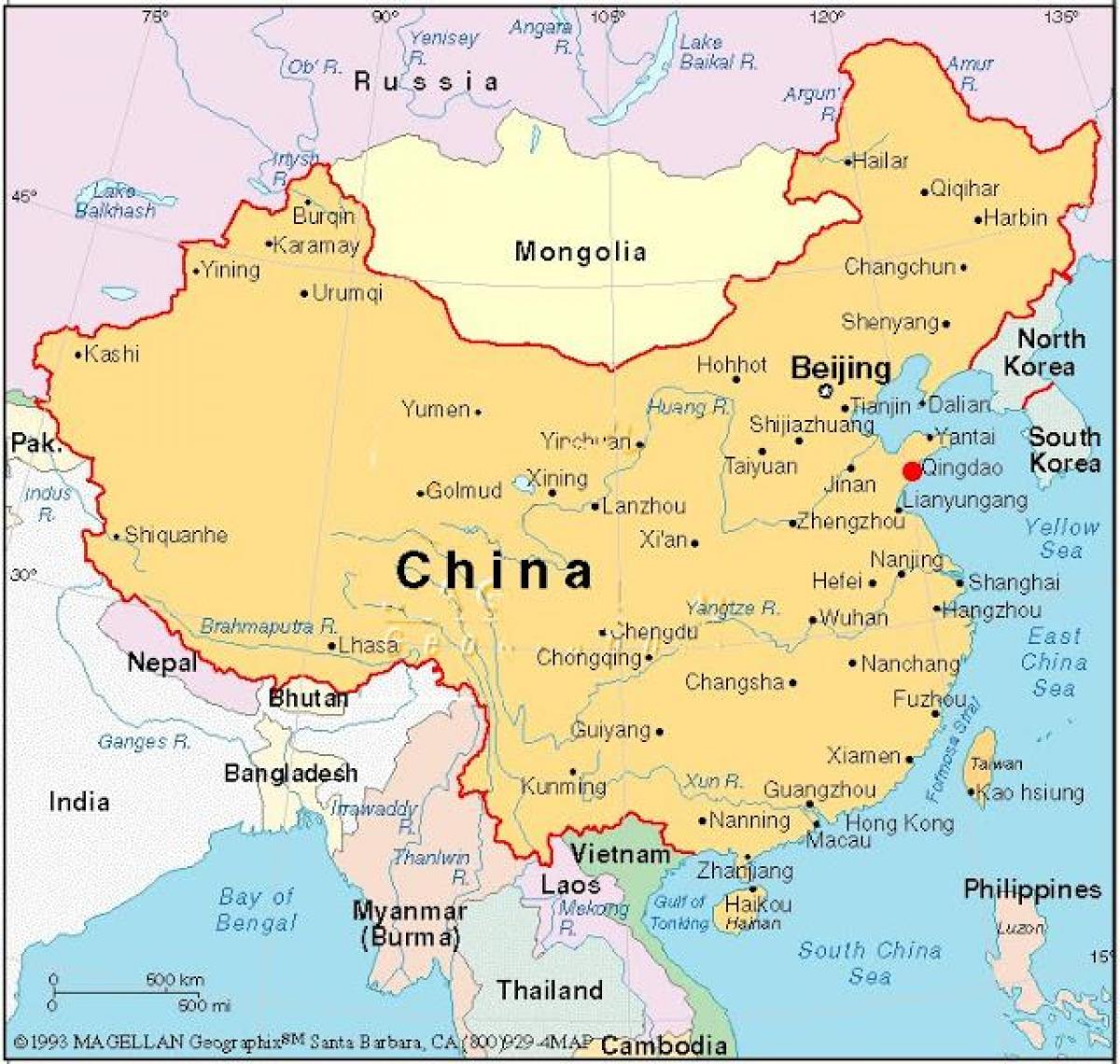 Karte der Hauptstadt von China