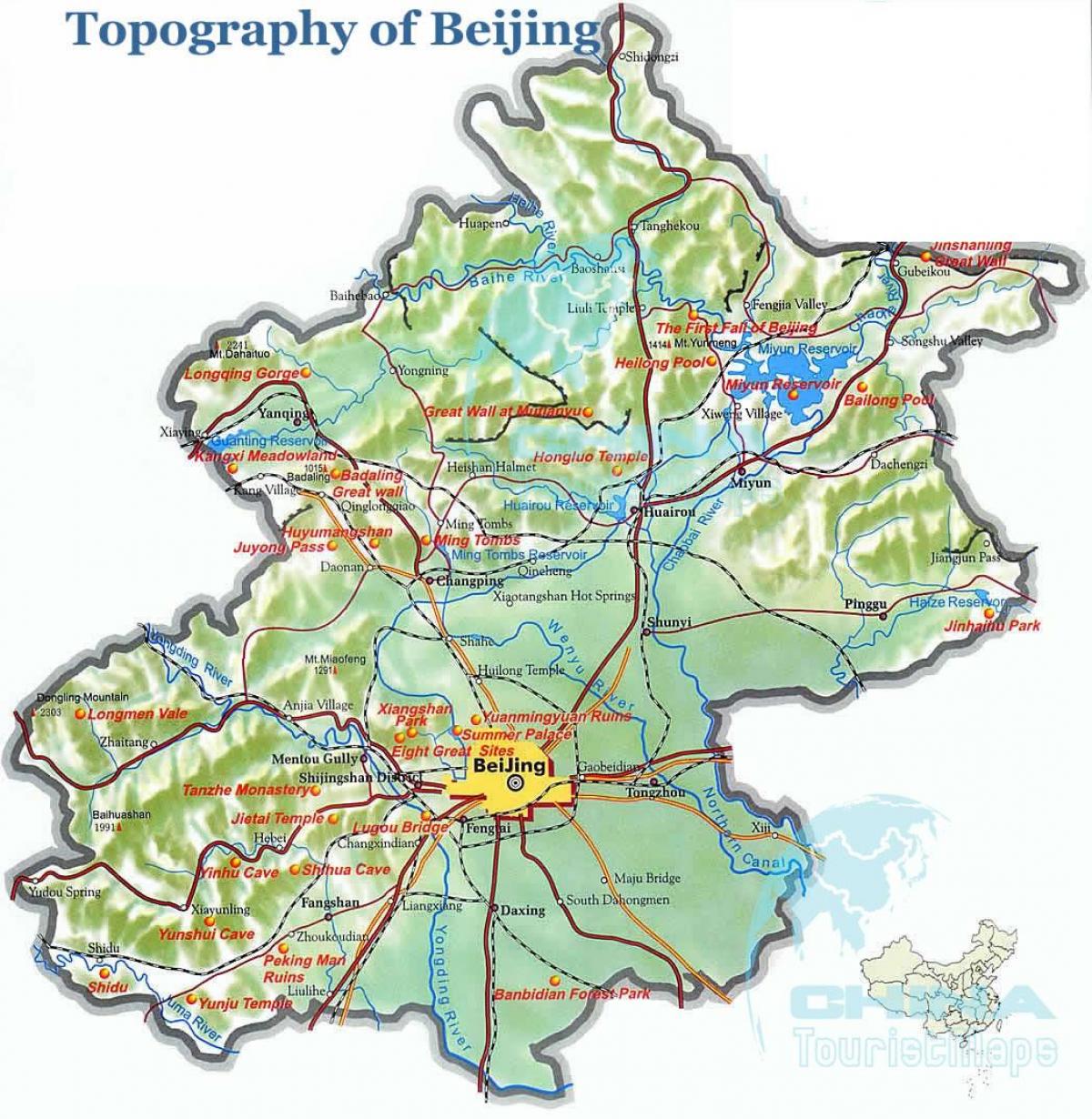 topographische Karte von Peking