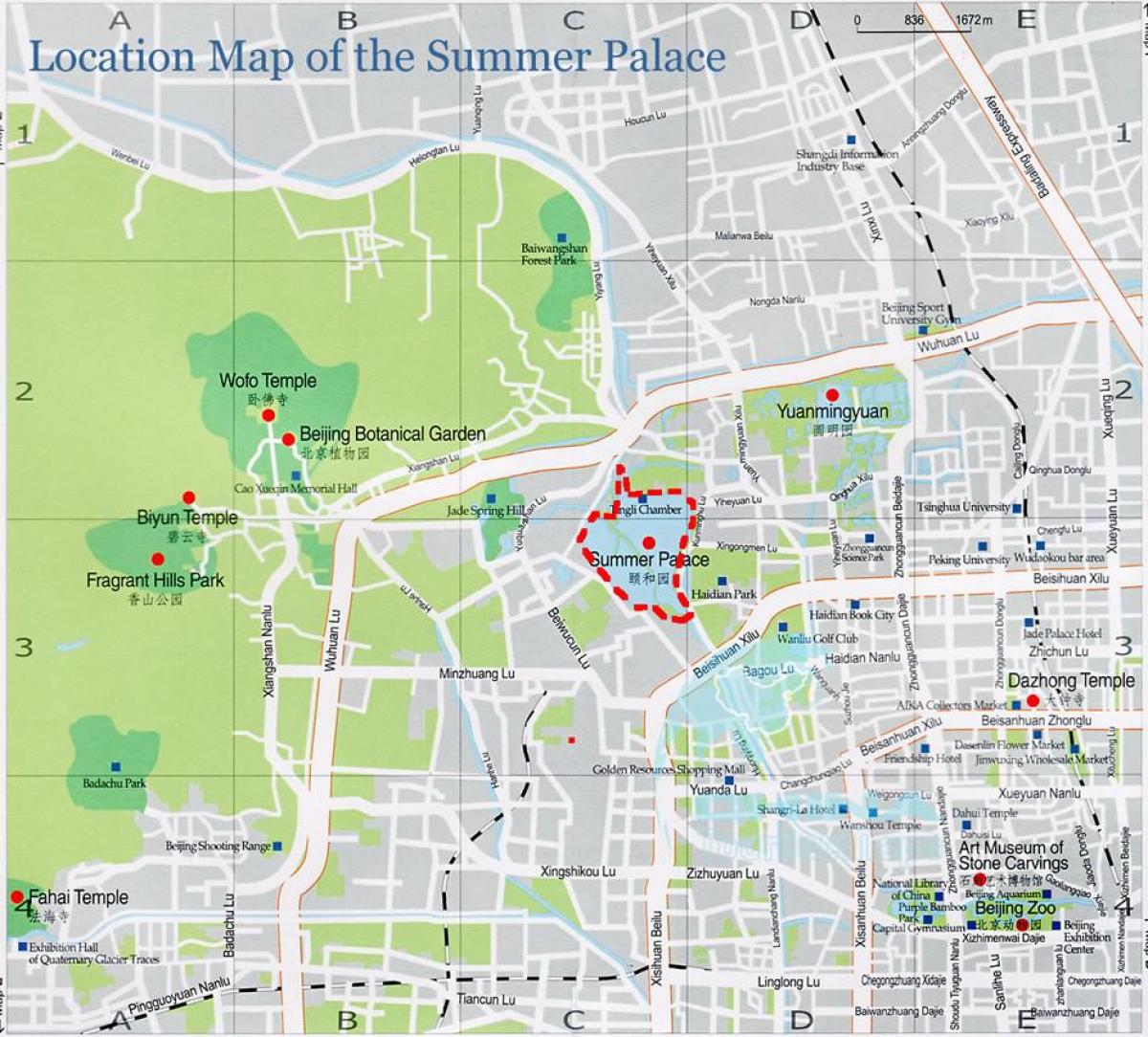 Karte von summer palace Beijing