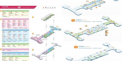 Beijing airport terminal 2 Karte